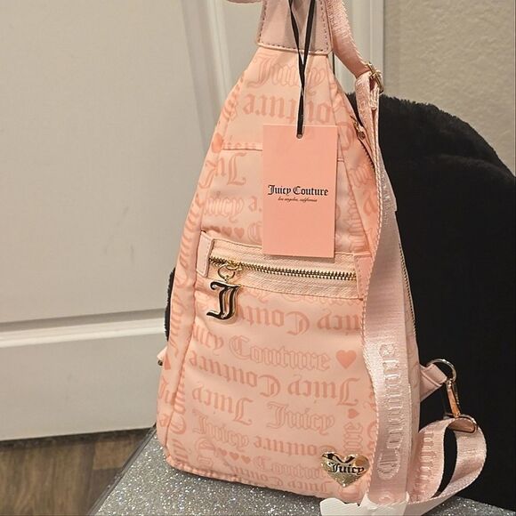 Juicy Couture Logo Material Girl Sling Bag- Powder Blush - Picture 9 of 11